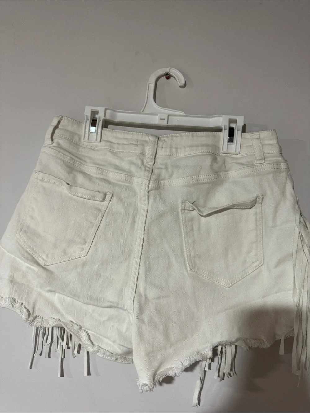 Altar'd State White Fringe Jean Shorts